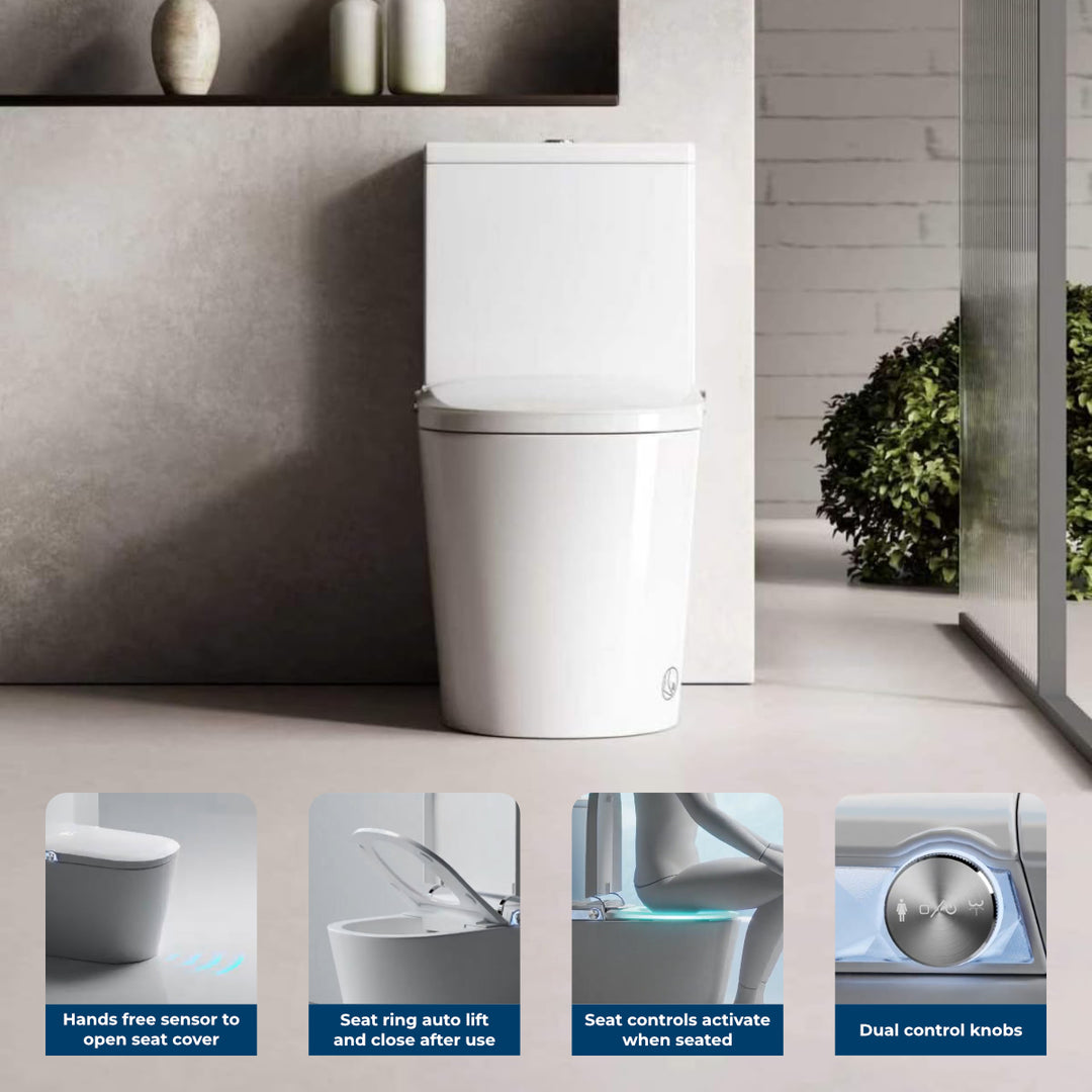 Smart-T T2 Close Coupled Rimless Push Button Flush Smart Toilet